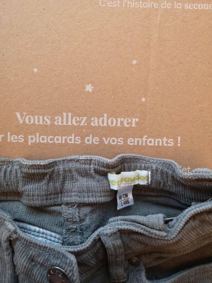 Pantalon velours côtelé gris 2 ans - photo numéro 6