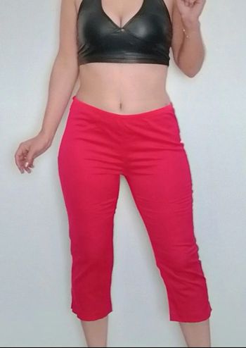 Pantacourt uni rouge basique taille 42