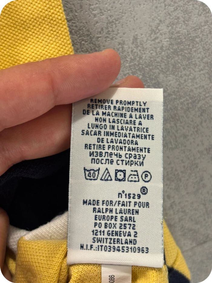 Polo Ralph Lauren Rayé Bleu jaune et Blanc Taille S - photo numéro 5