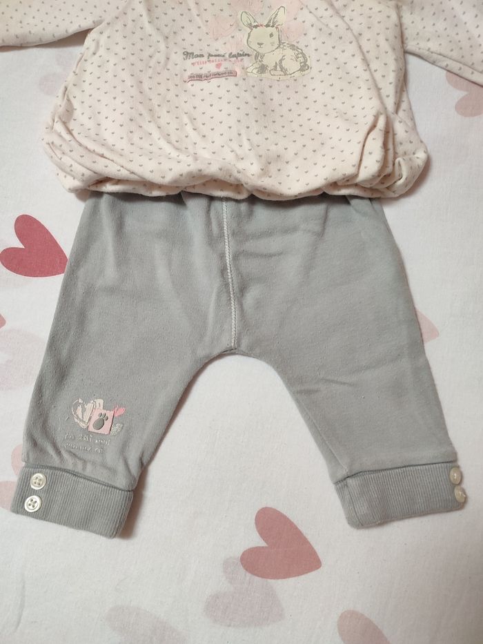 Ensemble bébé fille - Lapin - 3 mois - Bon état - Les bébés sont comme ça - photo numéro 3