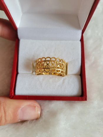 Bague bohème dentelle acier gold