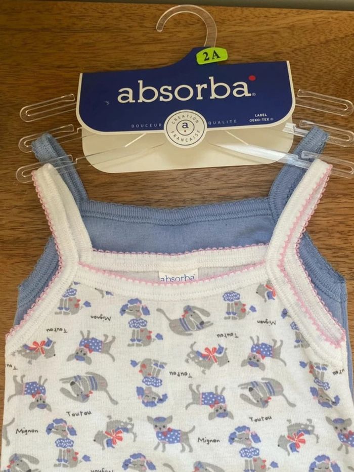 Lot de 2 débardeurs maillots de corps 2 ans - photo numéro 2