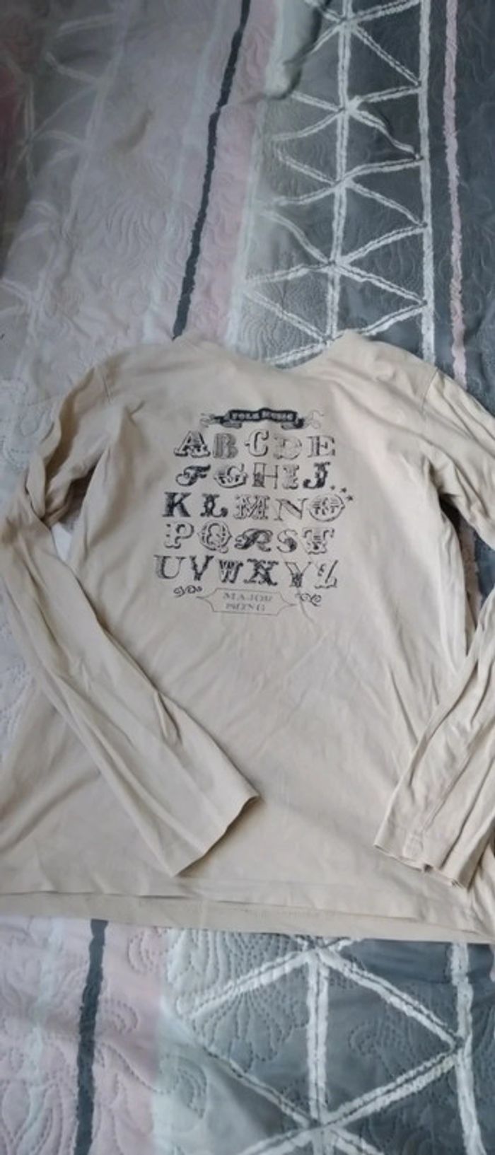 Maillot motif alphabet beige fille 14 ans sergent major - photo numéro 3