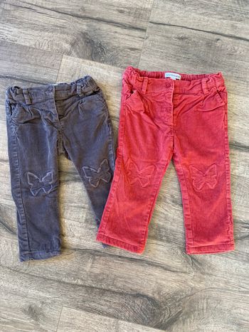 Lot de 2 pantalons velours vertbaudet 12 mois