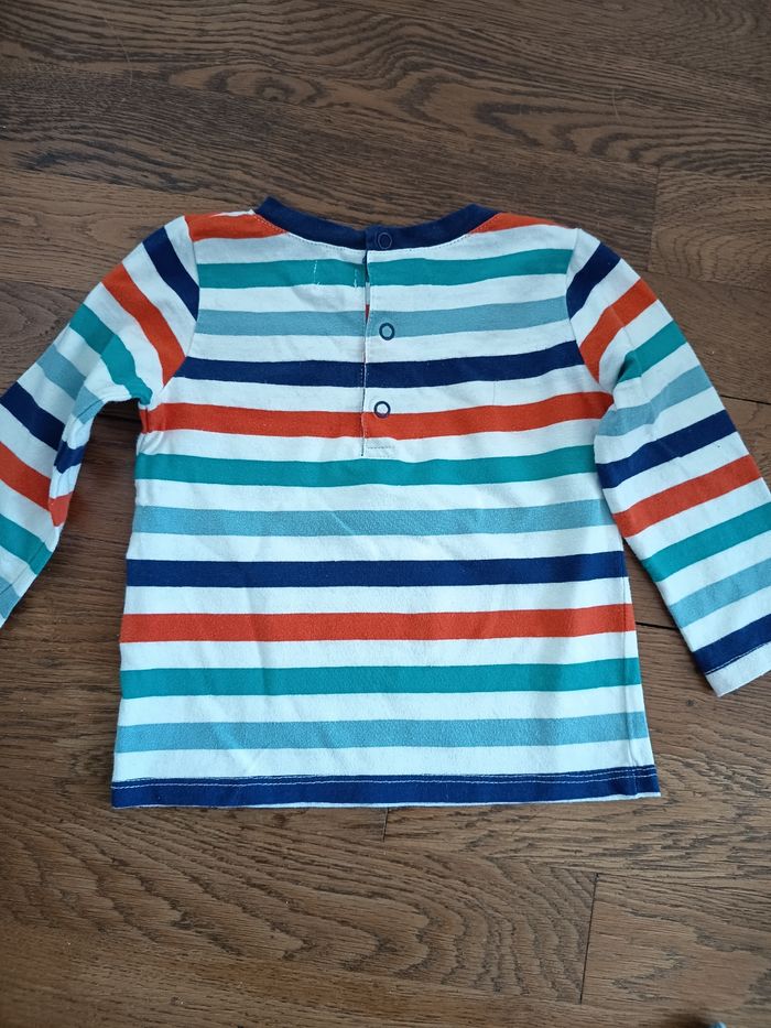 Ensemble salopette en jean et tee short 18 mois - photo numéro 7