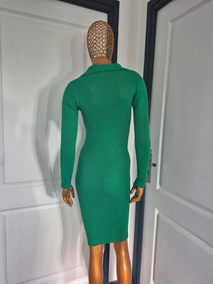 Robe Longue Manches Longues Vert Femme Taille S/M - photo numéro 2