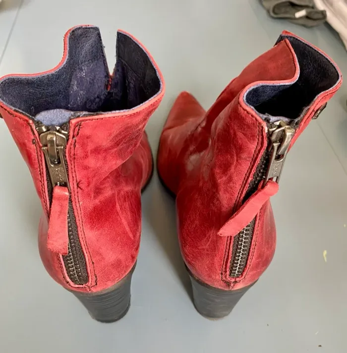 Bottines à talons en cuir rouges Dorking taille 39 - photo numéro 7