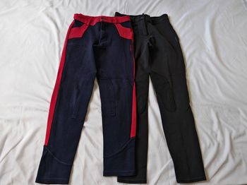 Lot pantalon équitation le rouge 7 ans et le noir 10 ans