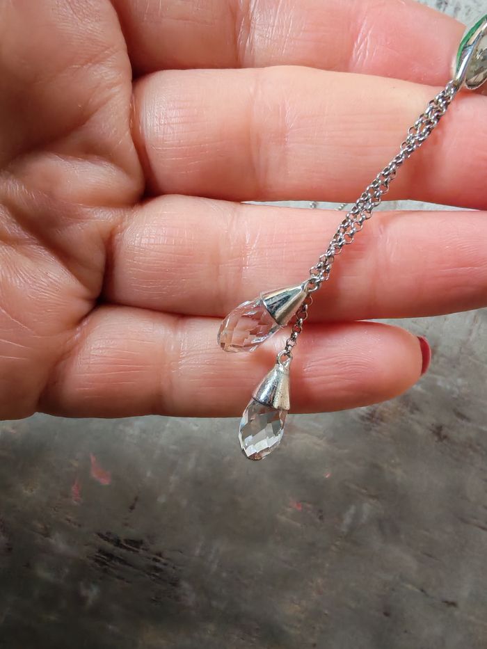 Collier chaîne en argent goutte à facettes - photo numéro 4