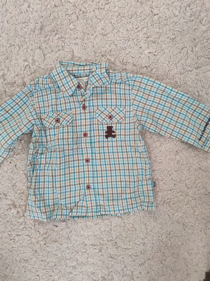 Chemise manches longues garçon 12 mois