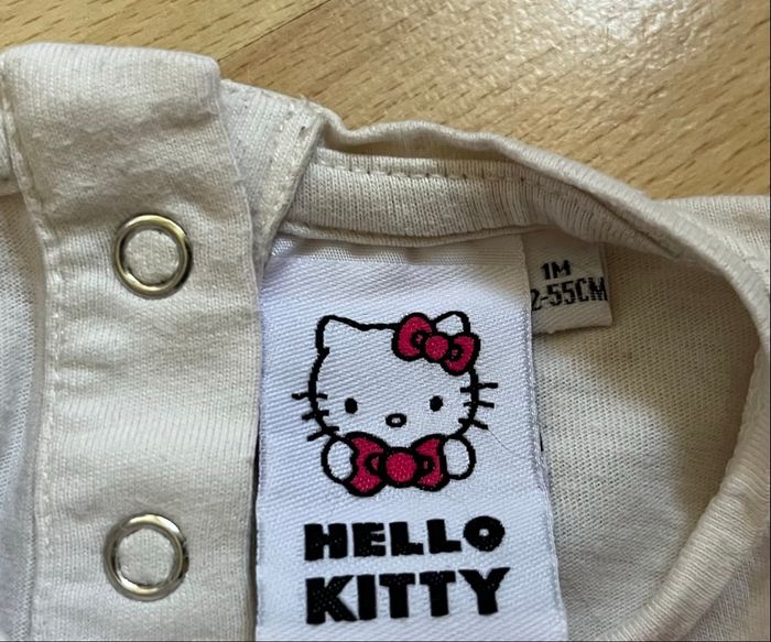 T-shirt blanc manches longues Hello Kitty 1M - photo numéro 2