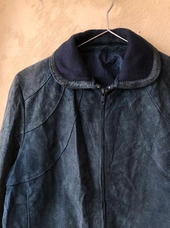 Veste en daim marine vintage L