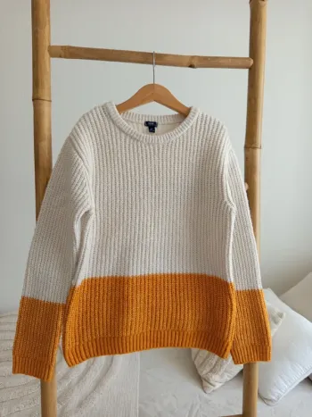 Pull crème et moutarde 8 ans