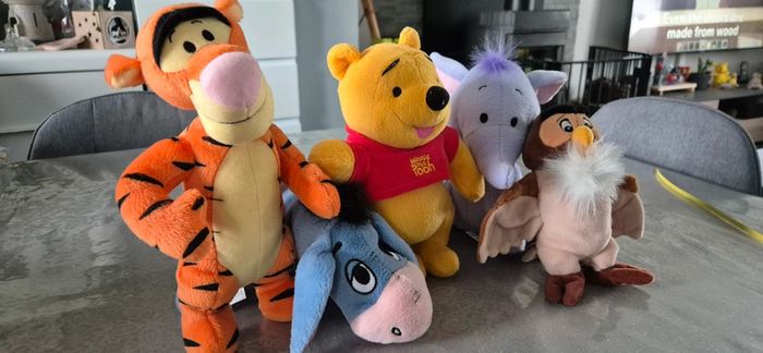 Peluches Winnie,  tigrou, Éphélant,  Bourriquet et maître hibou Disney - photo numéro 2