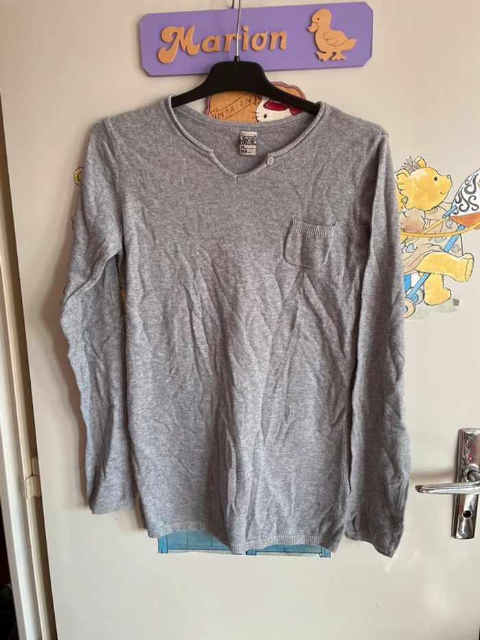 Pull gris, taille 14 ans, marque Tape à l’œil,