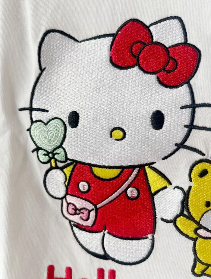 Top T-Shirt style Oversize brodé Sanrio Hello Kitty Cute Kawaii Cosplay Lolita - photo numéro 7