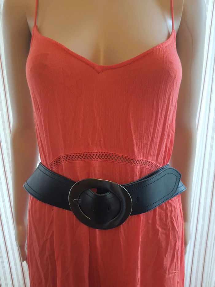 Jolie Ceinture noire cuir 1906 by Blue Star 100cm - photo numéro 3