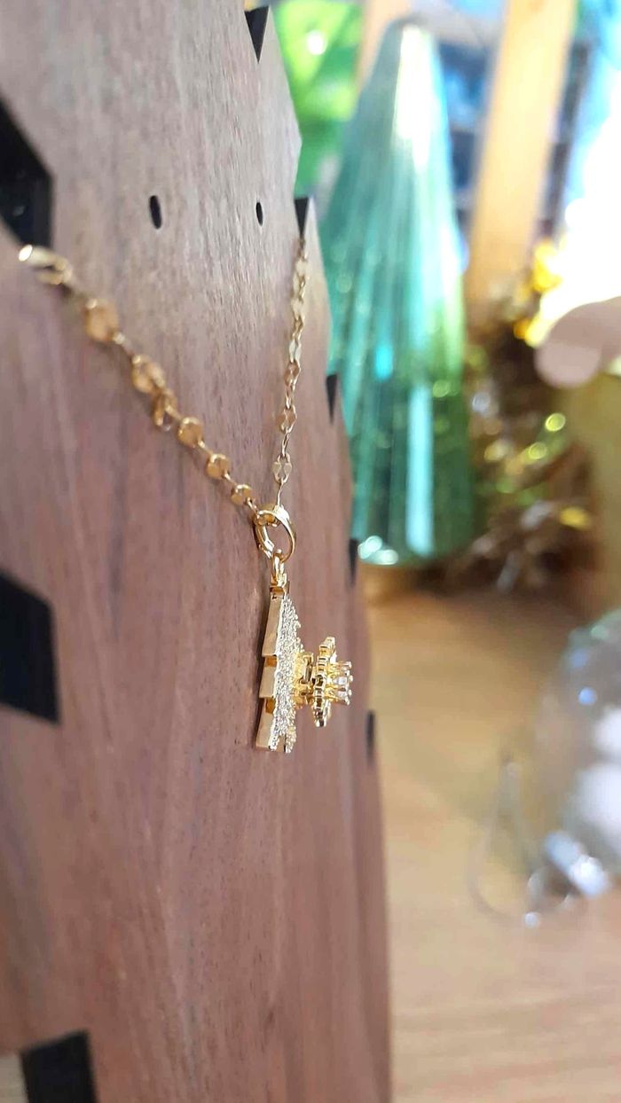 Bijoux Noël | Collier plaqué or Sapin - Neuf - photo numéro 3