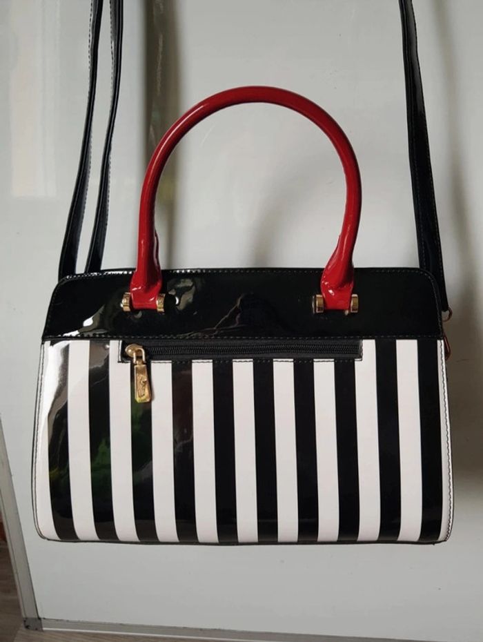 Sac et porte feuille à rayures - photo numéro 3