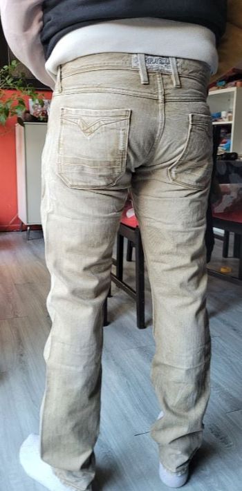 Jean beige délavé