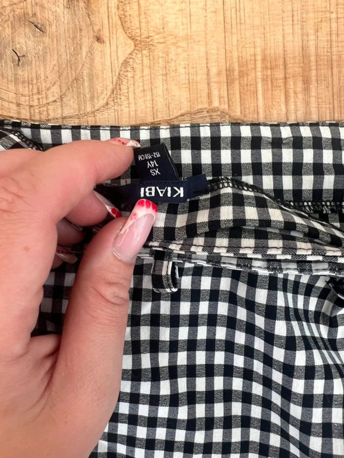 Jupe kiabi 14 ans été noire et blanche à carreaux vichy - photo numéro 2