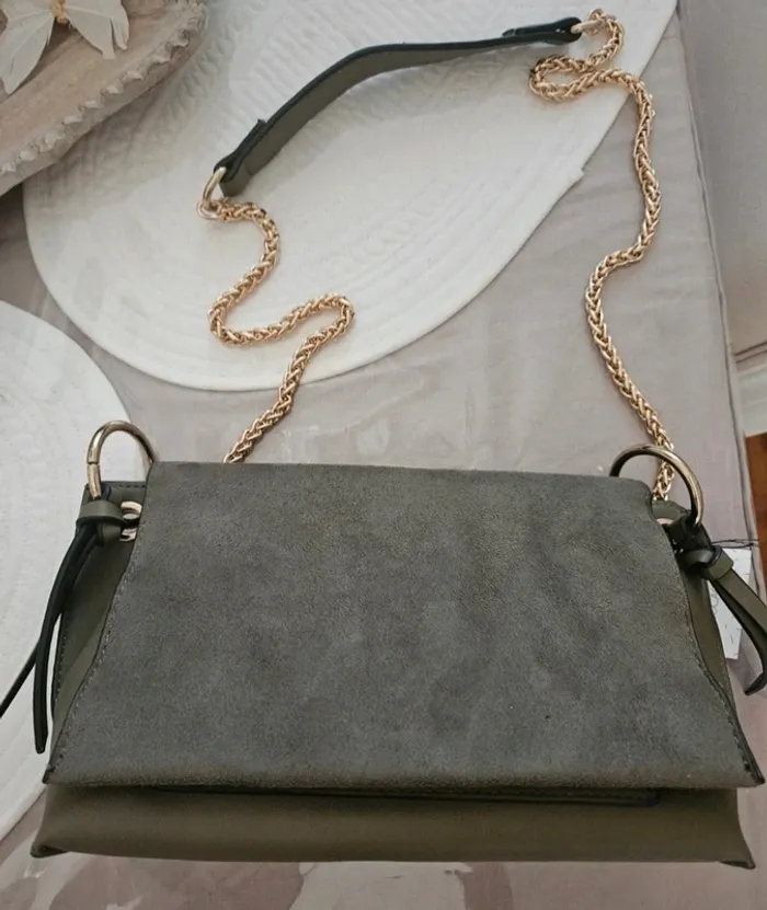 Sac à main kaki avec chaînette Bocage - photo numéro 2