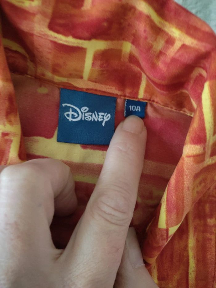Chemise manches courtes à pression orange Mickey Disney 10 ans - photo numéro 4