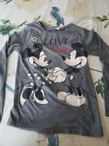 Haut manche longue minnie,mickey