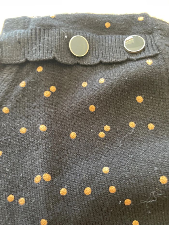Pull fin camaïeu taille L noir avec pois doré - photo numéro 3