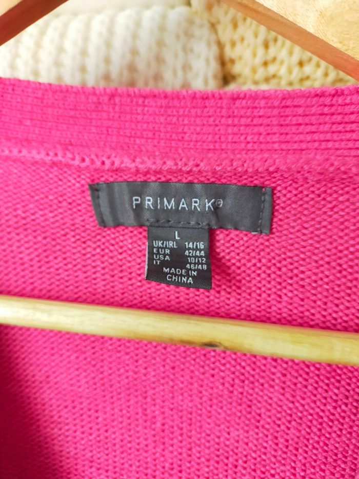 Pull de Noé ou gilet boutonné rose femme L - photo numéro 8