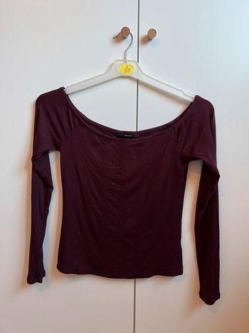 Haut épaules tombantes bordeaux taille L Forever 21