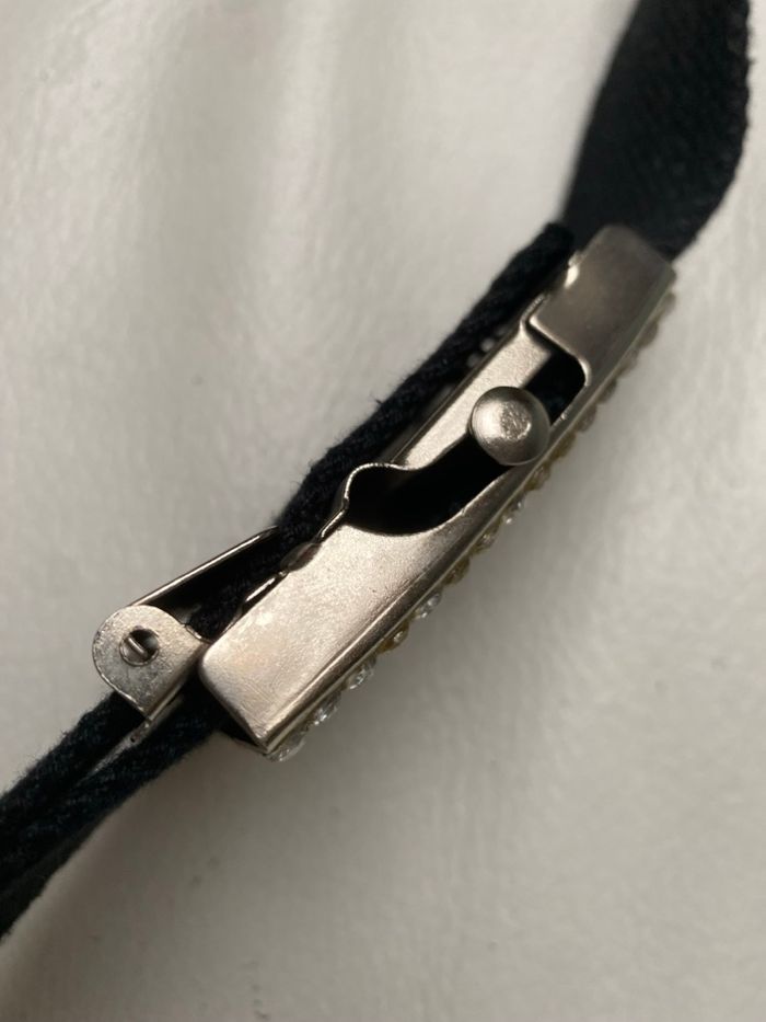 Ceinture noire plaque avec strass - photo numéro 3