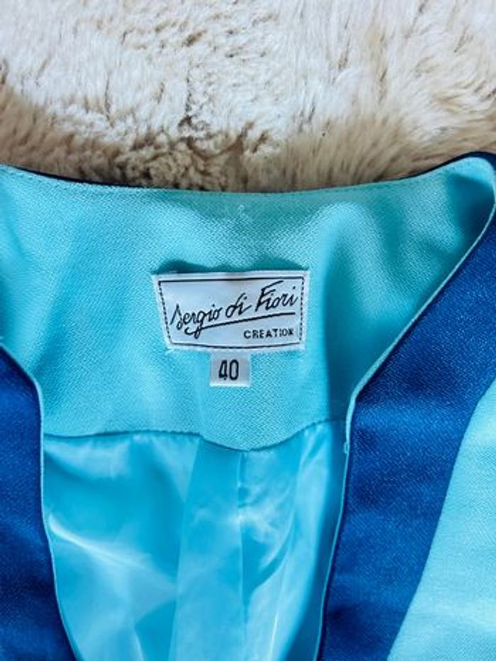 Blazer vintage bleu ciel - photo numéro 3