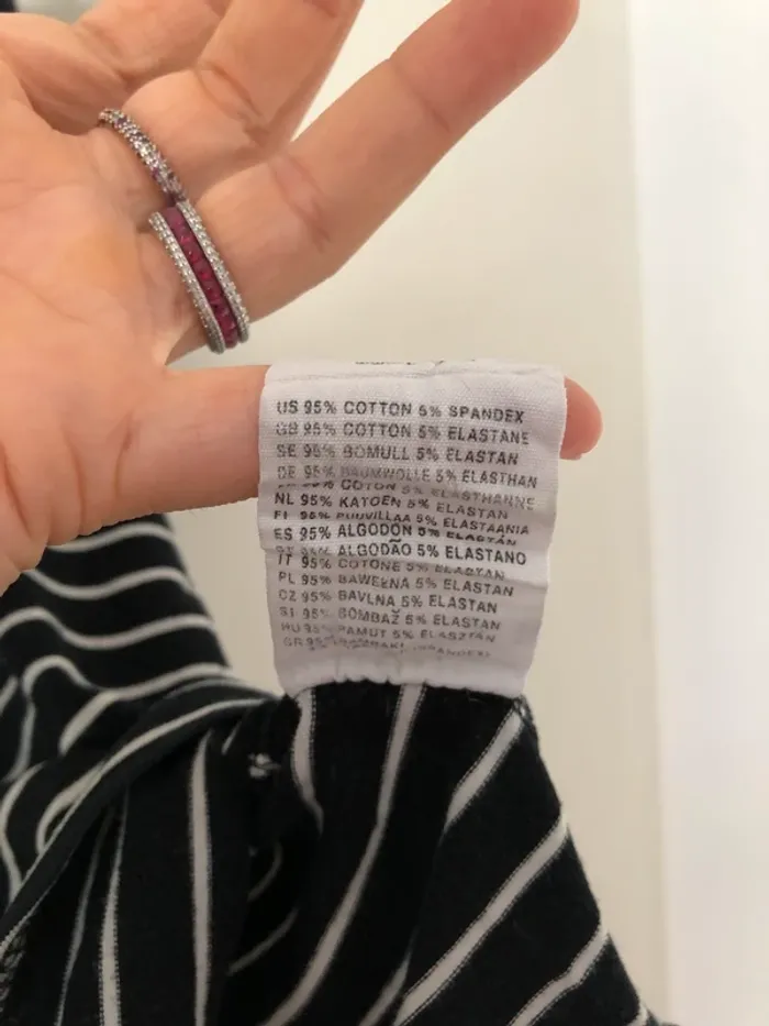 Top à bretelles noir à rayures H&M taille S - photo numéro 3
