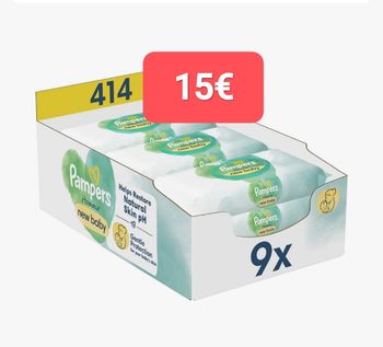 9 paquets de lingettes Pampers Harmonie New Baby