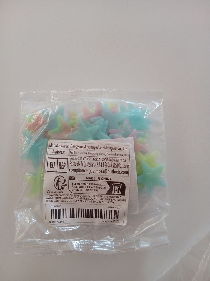 Lot 100 etoiles fluorescente