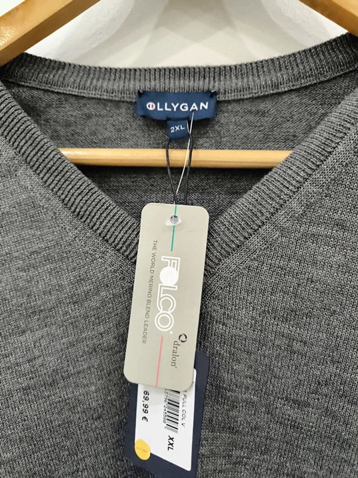 Pull col v ollygan taille xxl neuf - photo numéro 2