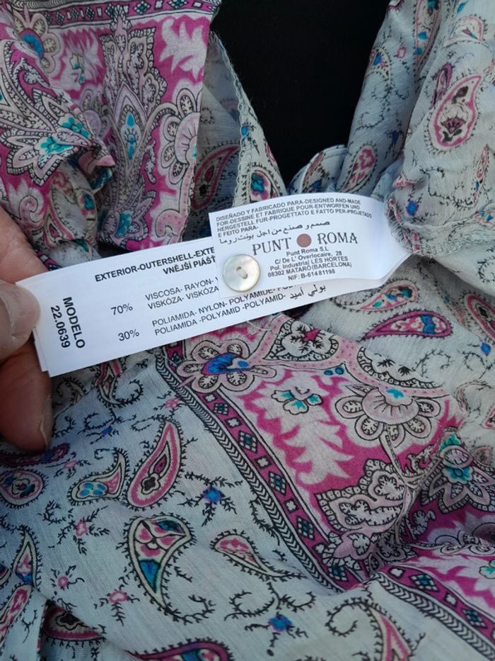 Punt roma chemisier gris rose taille 44 - photo numéro 6