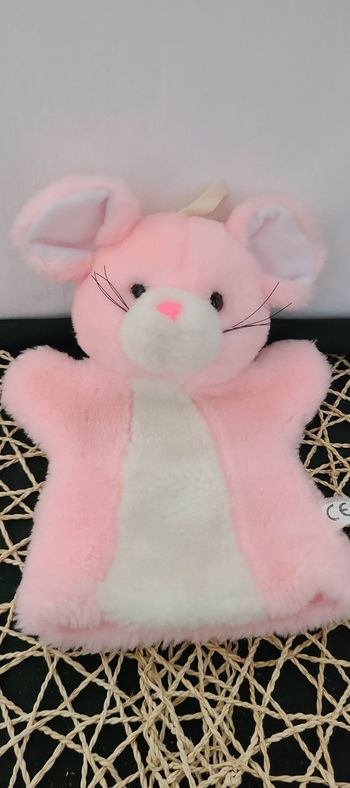 Marionnette souris 🐭 rose et blanche