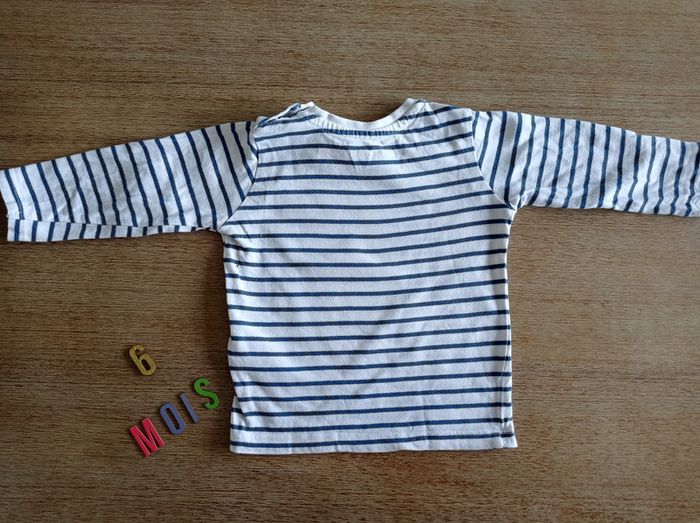 Tee shirt manches longues rayé 6 mois - photo numéro 3