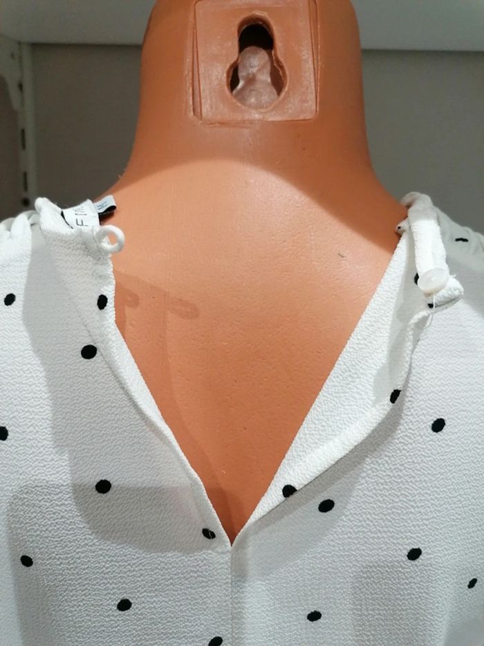 Haut Frnch M blanc à pois noir - photo numéro 7