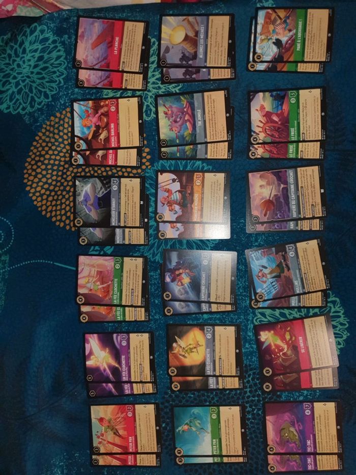 Lot de carte lorcana pour jeu mémo thème peter pan