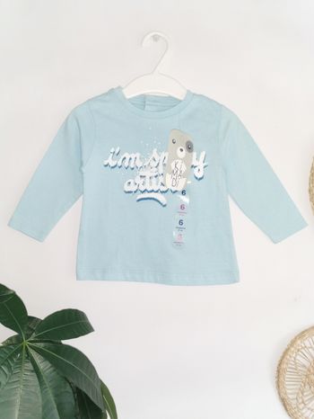 Tee-shirt manches longues bleu clair Kimadi 3 Mois