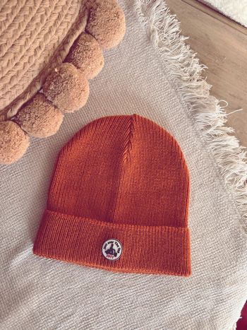 Bonnet en maille jott orange/rouille neuf mixte