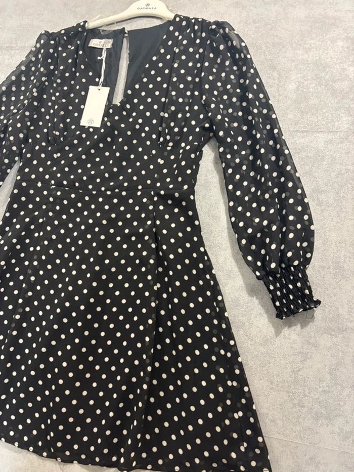 Robe courte à pois blanche et noir Taille 38 Catraza - photo numéro 3