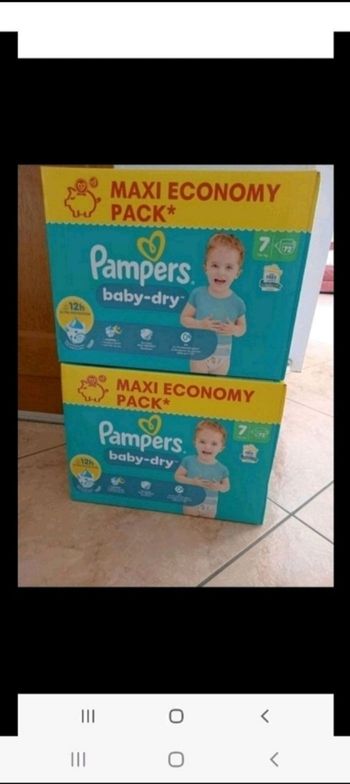 144 couches pampers baby dry taille 7