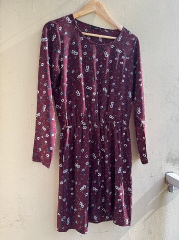 Robe Longue bordeaux Fleurie ONLY – Taille 38 (M) 