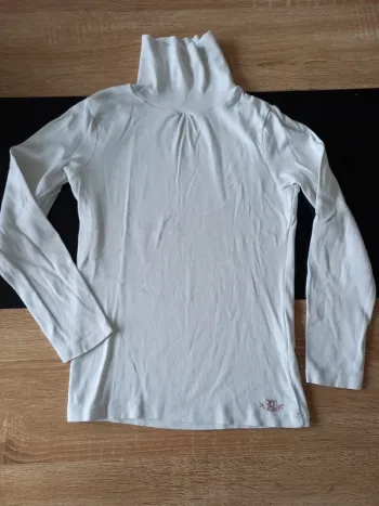 Tee-shirt blanc col roulé 8 ans