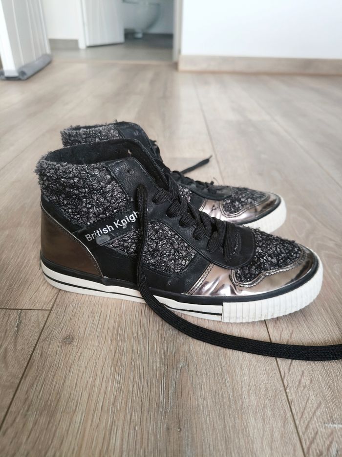 Baskets hautes rose brillant et noir british knights taille 40 - photo numéro 8