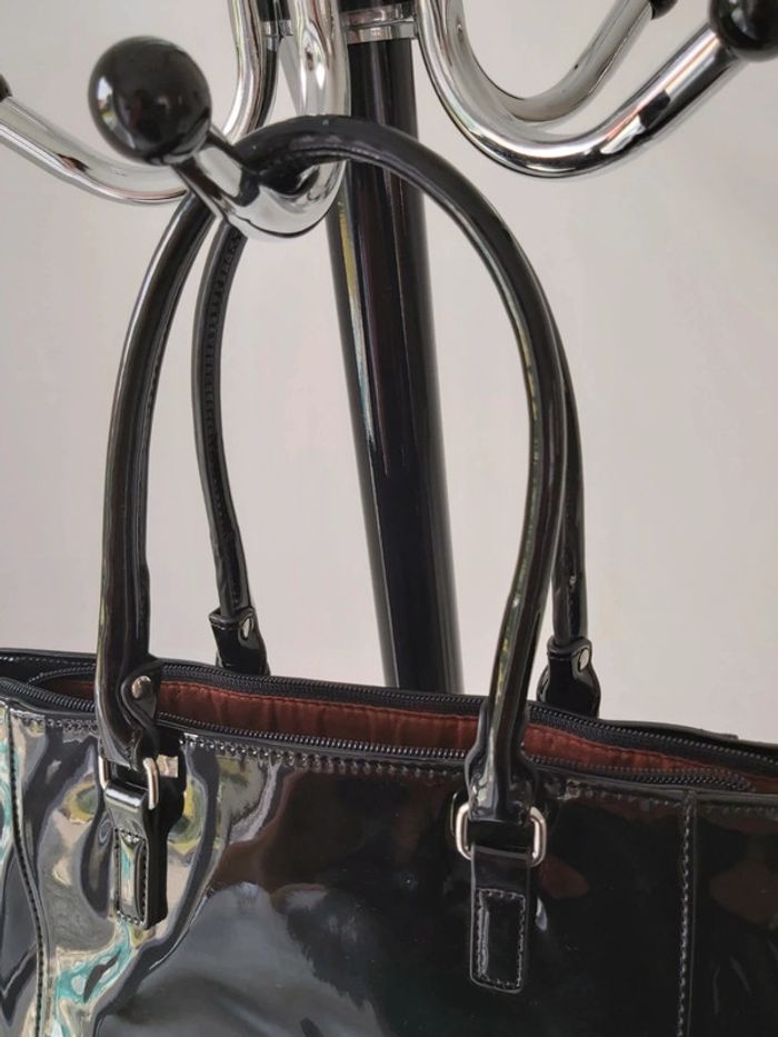 Sac a main noir verni - photo numéro 3